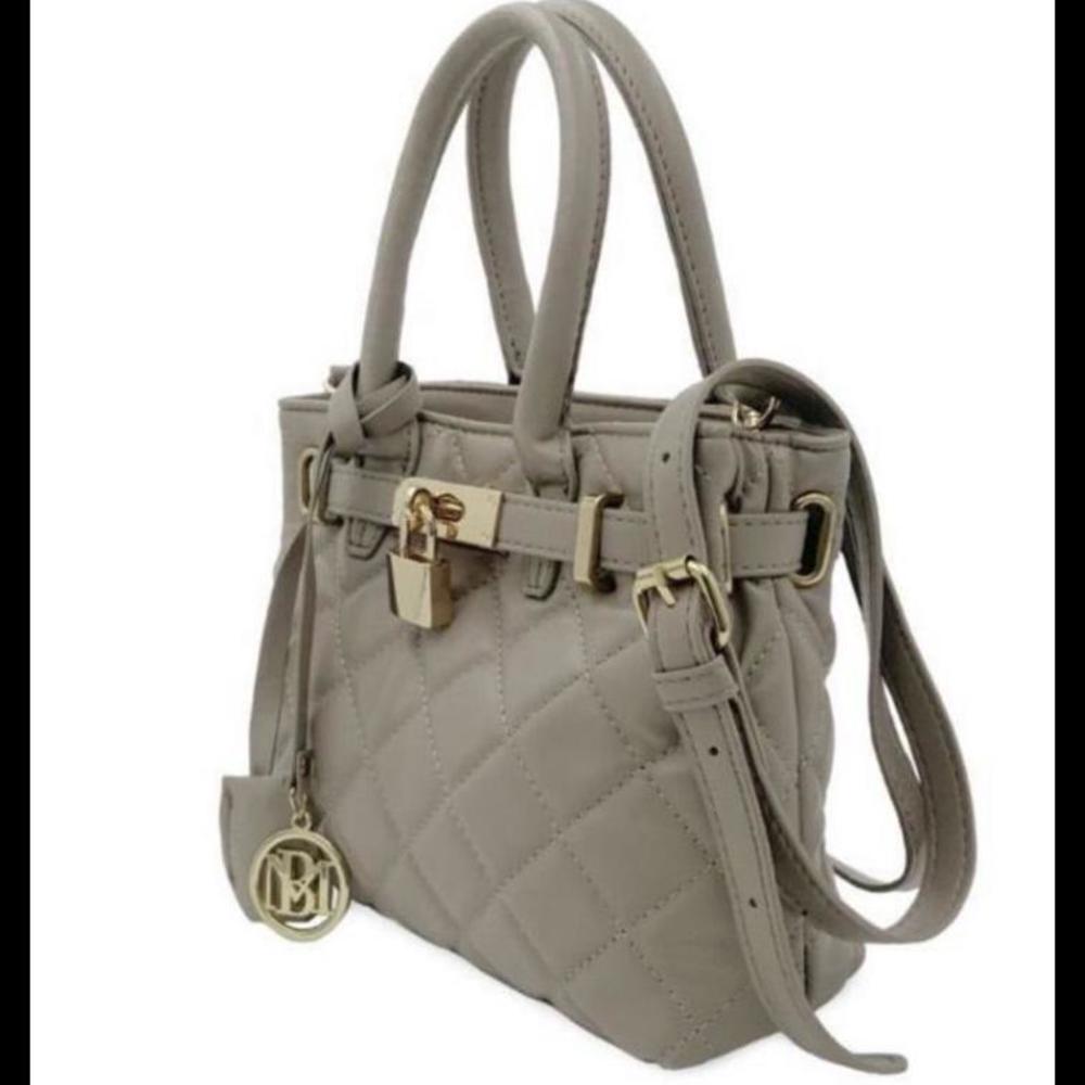 Studio Badgley Mischka Diamond Quilted Tote With Front Lock Hand Bag